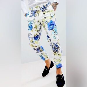 Men Floral Crop Pants